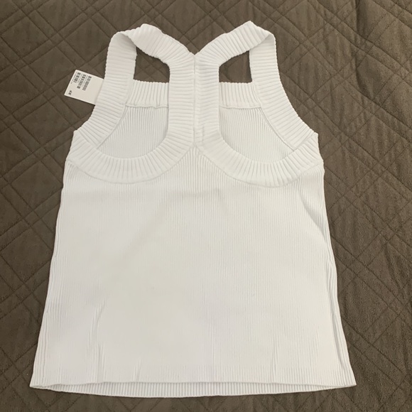 H & M White NWT Rib Knit Top size Large - Picture 8 of 17